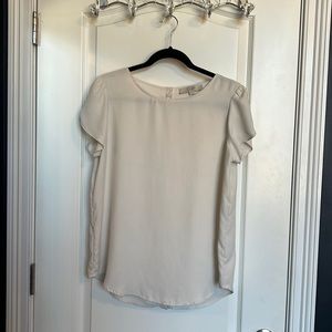 Loft Tulip Sleeve Button Back Top